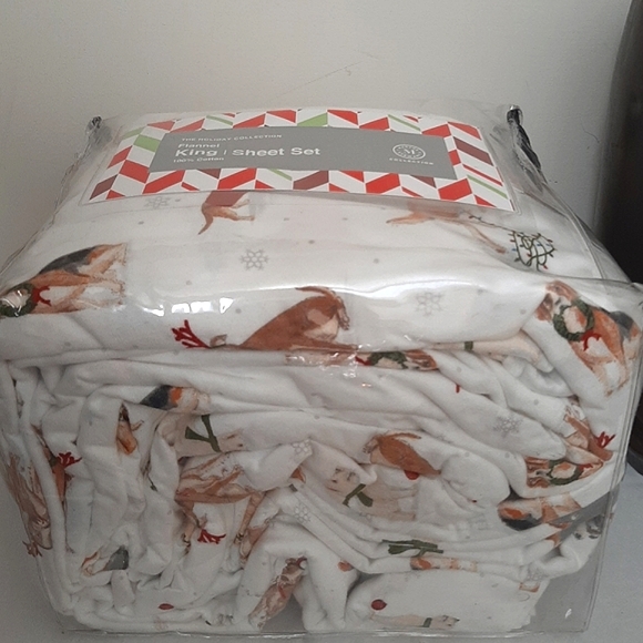 *Martha Stewart KING Flannel Holiday Dogs Collection 4...